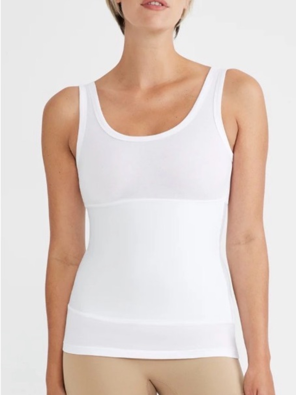 Boyfriend Yummie Tummie white 3-Panel Shapewear Tank Top sz 1X $48